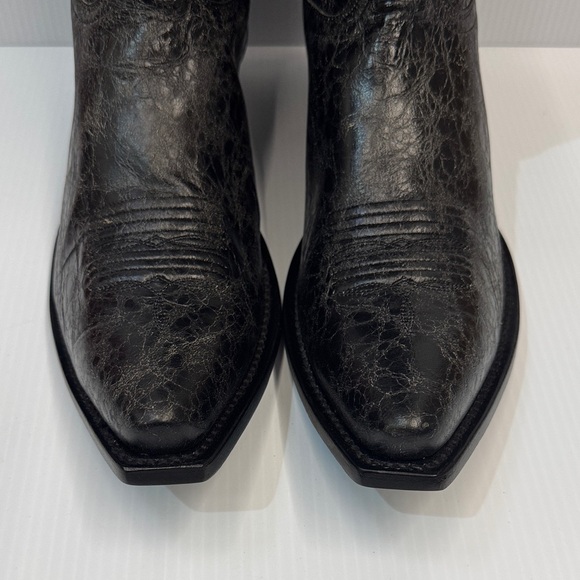 Johnny Ringo Black Crackle and Silver Crosses Heeled Boots - Picture 3 of 15